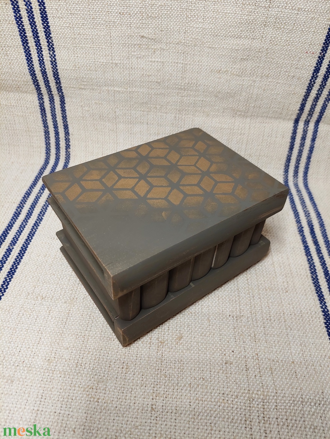 Puzzle doboz/ titkos doboz - sötét olajzöldbronz  - ékszer - ékszertartó - ékszerdoboz - Meska.hu