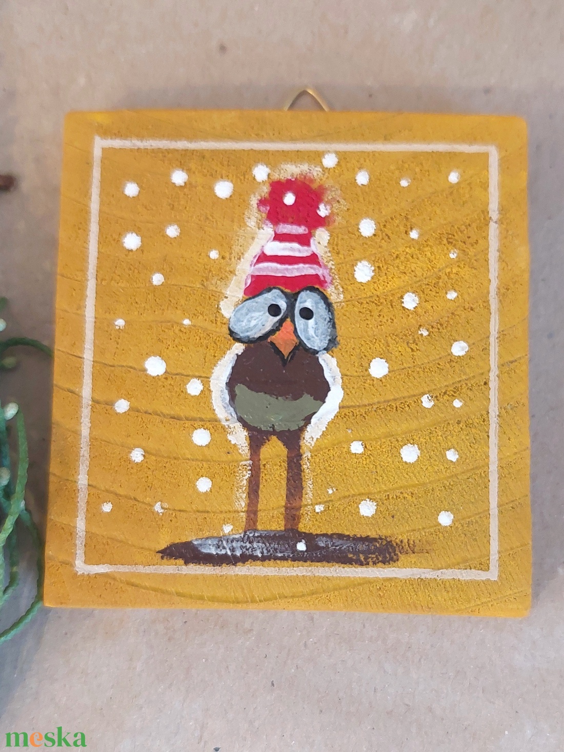 Madárkás mini fali kép - otthon & életmód - dekoráció - fali és függő dekoráció - falra akasztható dekor - Meska.hu