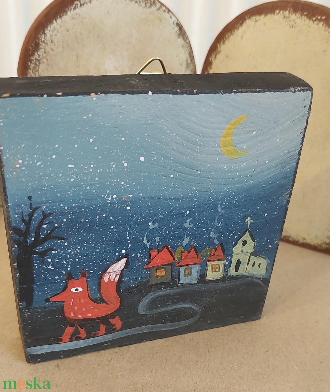 Róka a faluban-mini fali kép - otthon & életmód - dekoráció - fali és függő dekoráció - falra akasztható dekor - Meska.hu Róka a faluban-mini fali kép - otthon & életmód - dekoráció - fali és függő dekoráció - falra akasztható dekor - Meska.hu