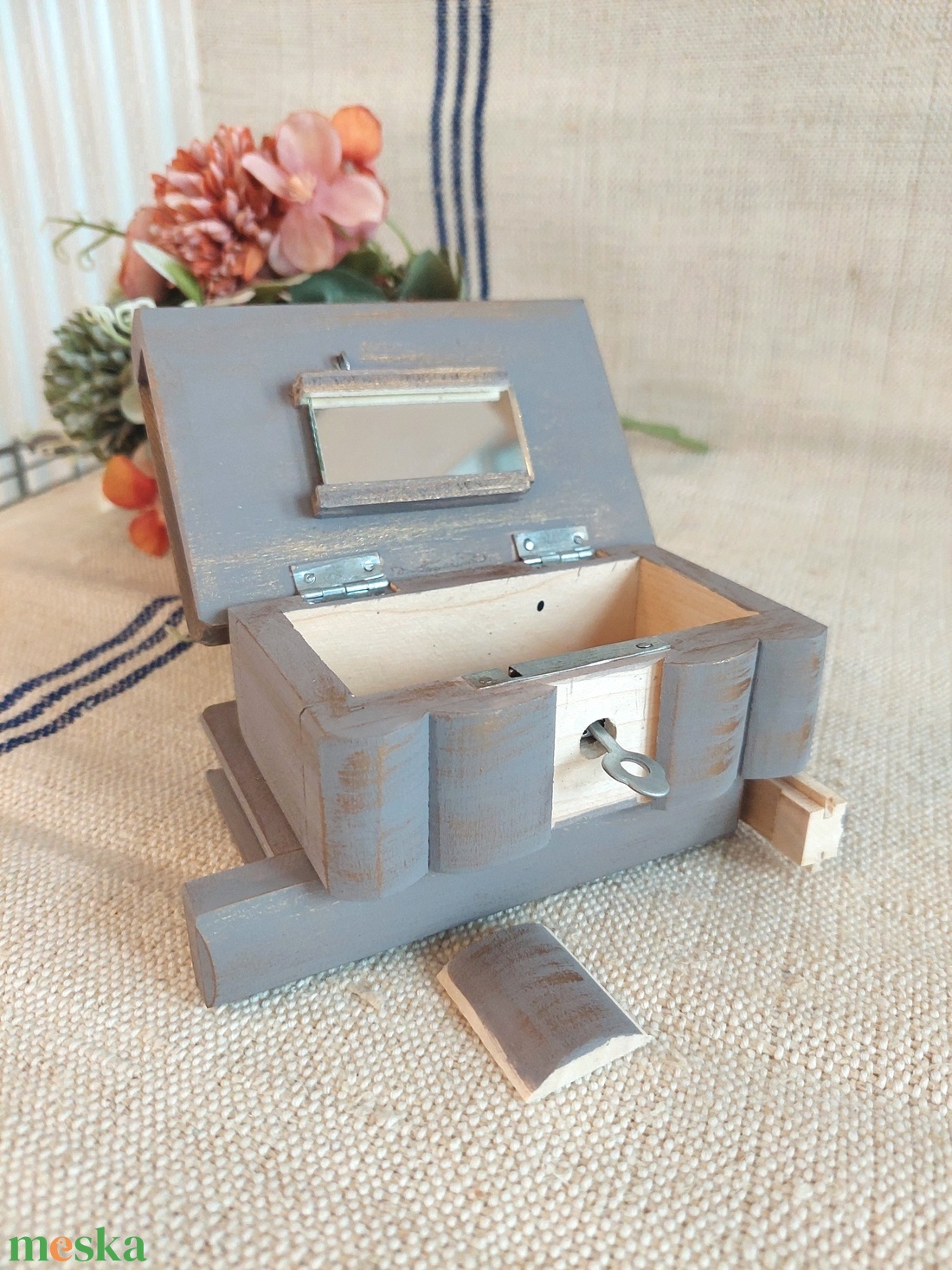 Puzzle doboz/ titkos doboz - vintage kék szürke bronz - ékszer - ékszertartó - ékszerdoboz - Meska.hu Puzzle doboz/ titkos doboz - vintage kék szürke bronz - ékszer - ékszertartó - ékszerdoboz - Meska.hu