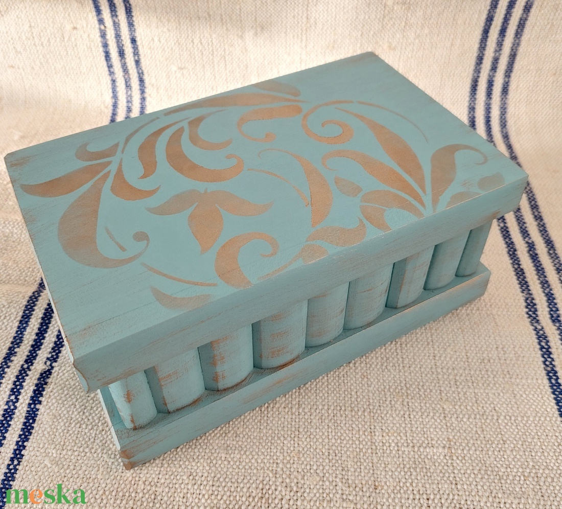 Puzzle doboz/ titkos doboz - jégzöld-bronz-ornamentika- nagy méret - ékszer - ékszertartó - ékszerdoboz - Meska.hu Puzzle doboz/ titkos doboz - jégzöld-bronz-ornamentika- nagy méret - ékszer - ékszertartó - ékszerdoboz - Meska.hu