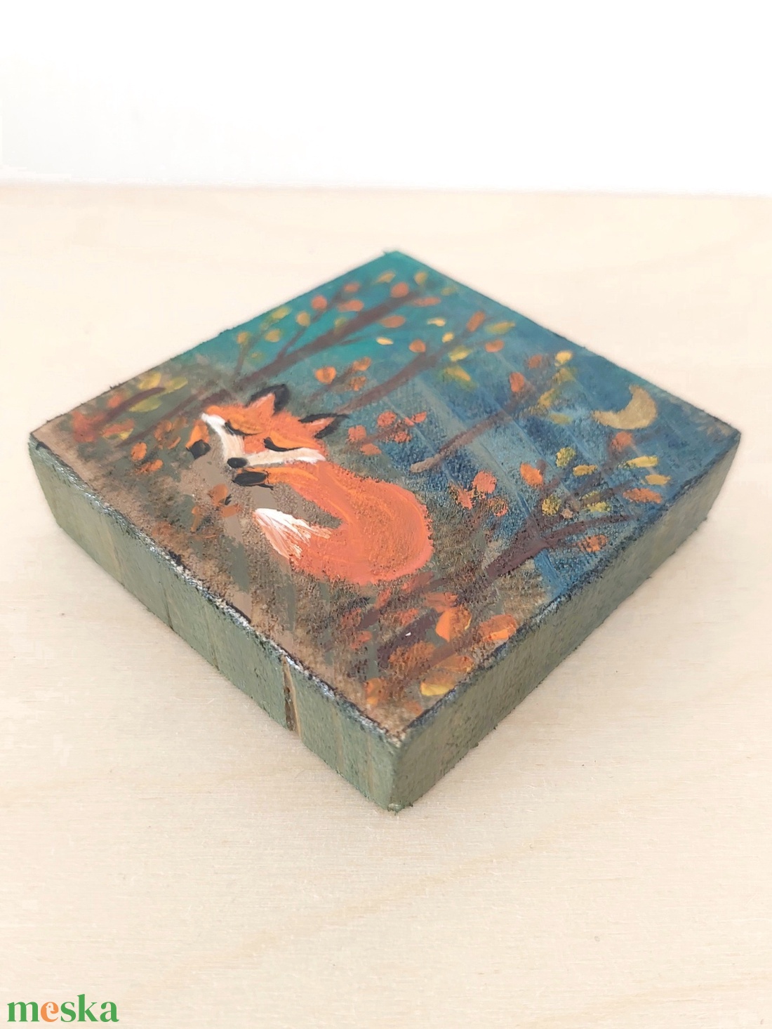 Róka szundi-mini fali kép - otthon & életmód - dekoráció - fali és függő dekoráció - falra akasztható dekor - Meska.hu