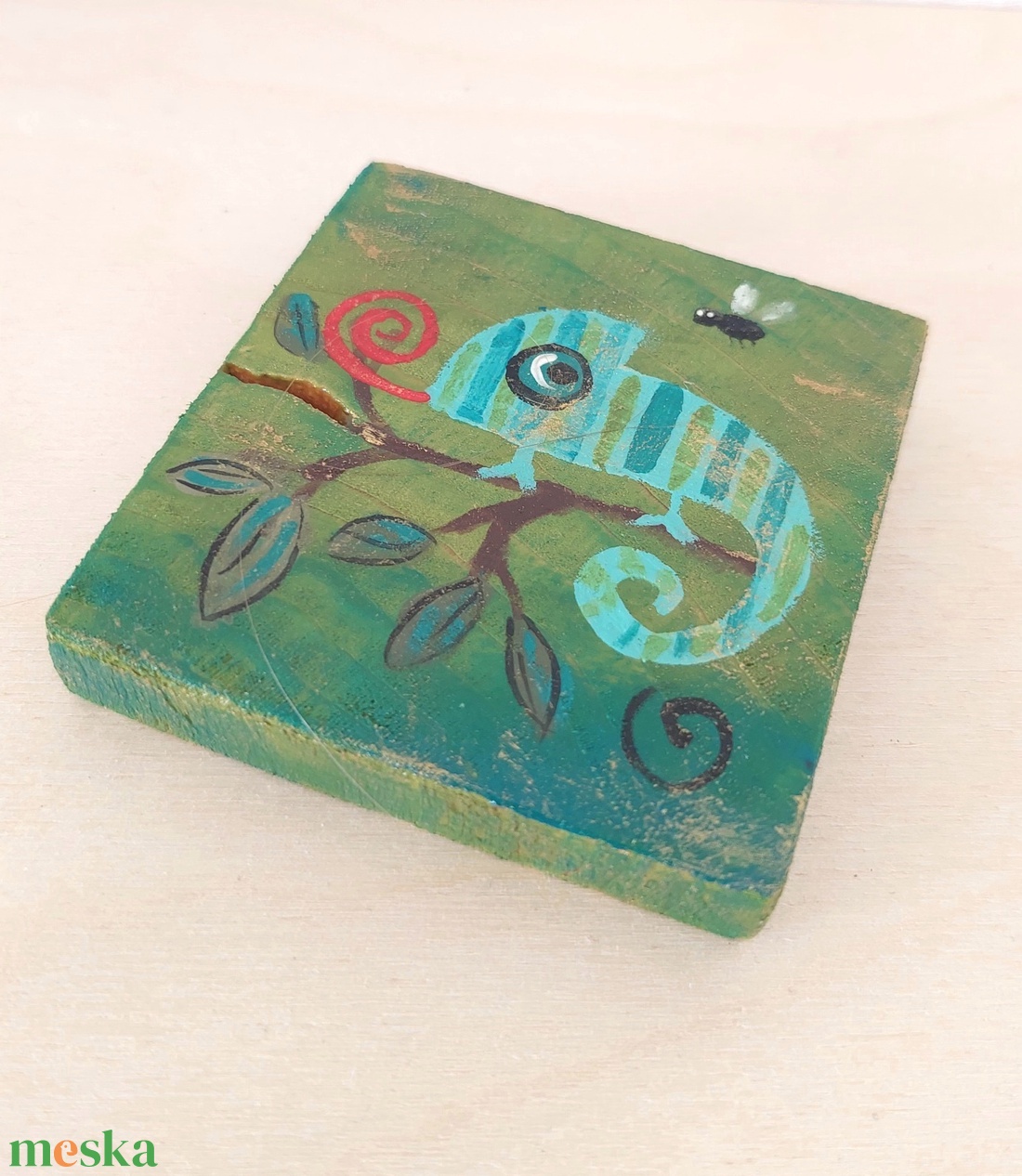 Kaméleon-mini fali kép - otthon & életmód - dekoráció - fali és függő dekoráció - falra akasztható dekor - Meska.hu