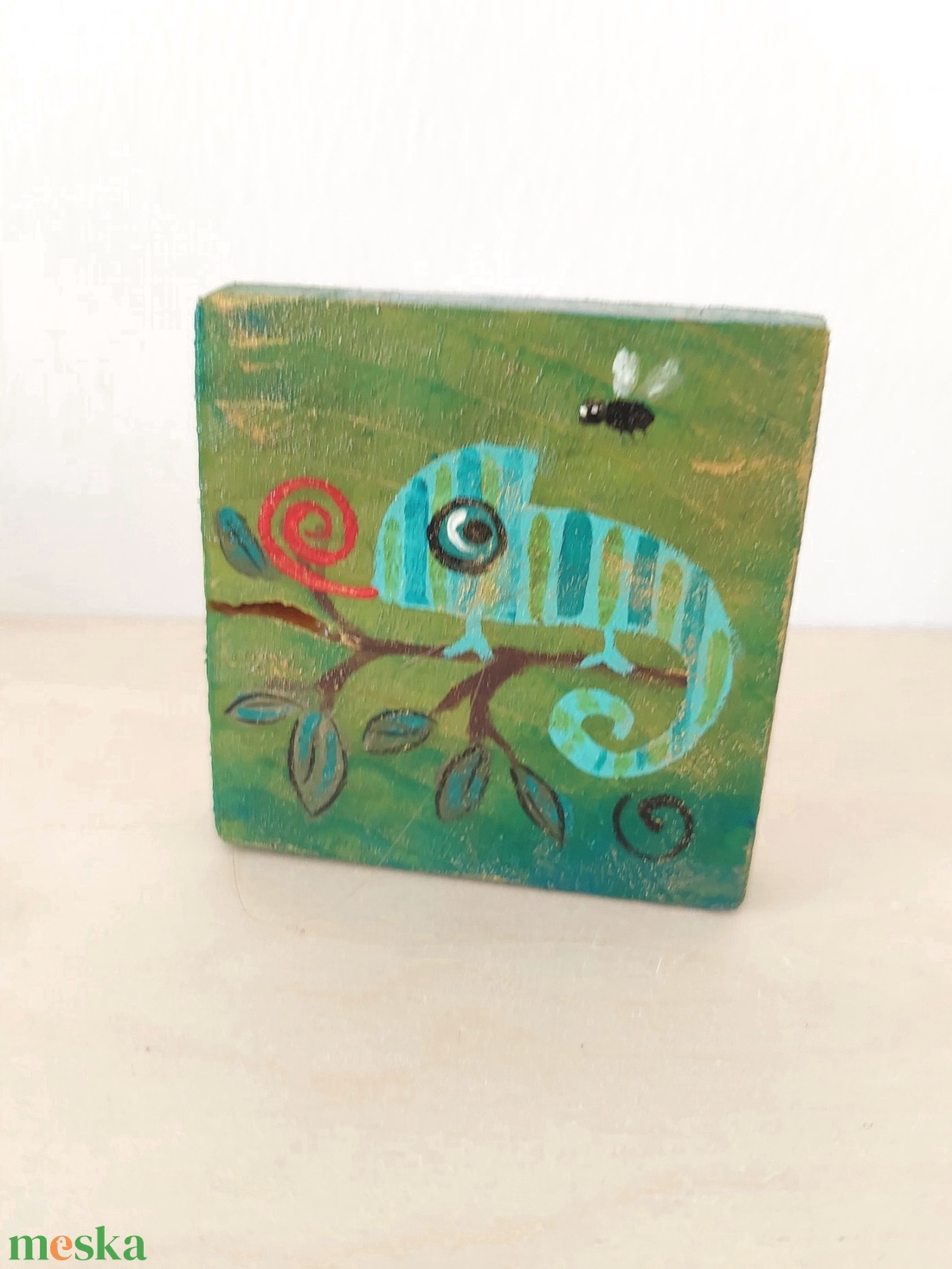 Kaméleon-mini fali kép - otthon & életmód - dekoráció - fali és függő dekoráció - falra akasztható dekor - Meska.hu