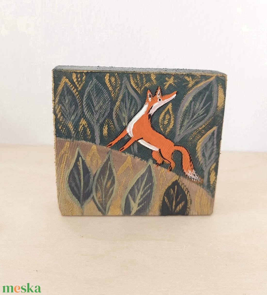 Vadászó Róka -mini fali kép - otthon & életmód - dekoráció - fali és függő dekoráció - falra akasztható dekor - Meska.hu