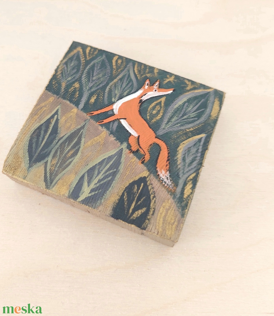 Vadászó Róka -mini fali kép - otthon & életmód - dekoráció - fali és függő dekoráció - falra akasztható dekor - Meska.hu