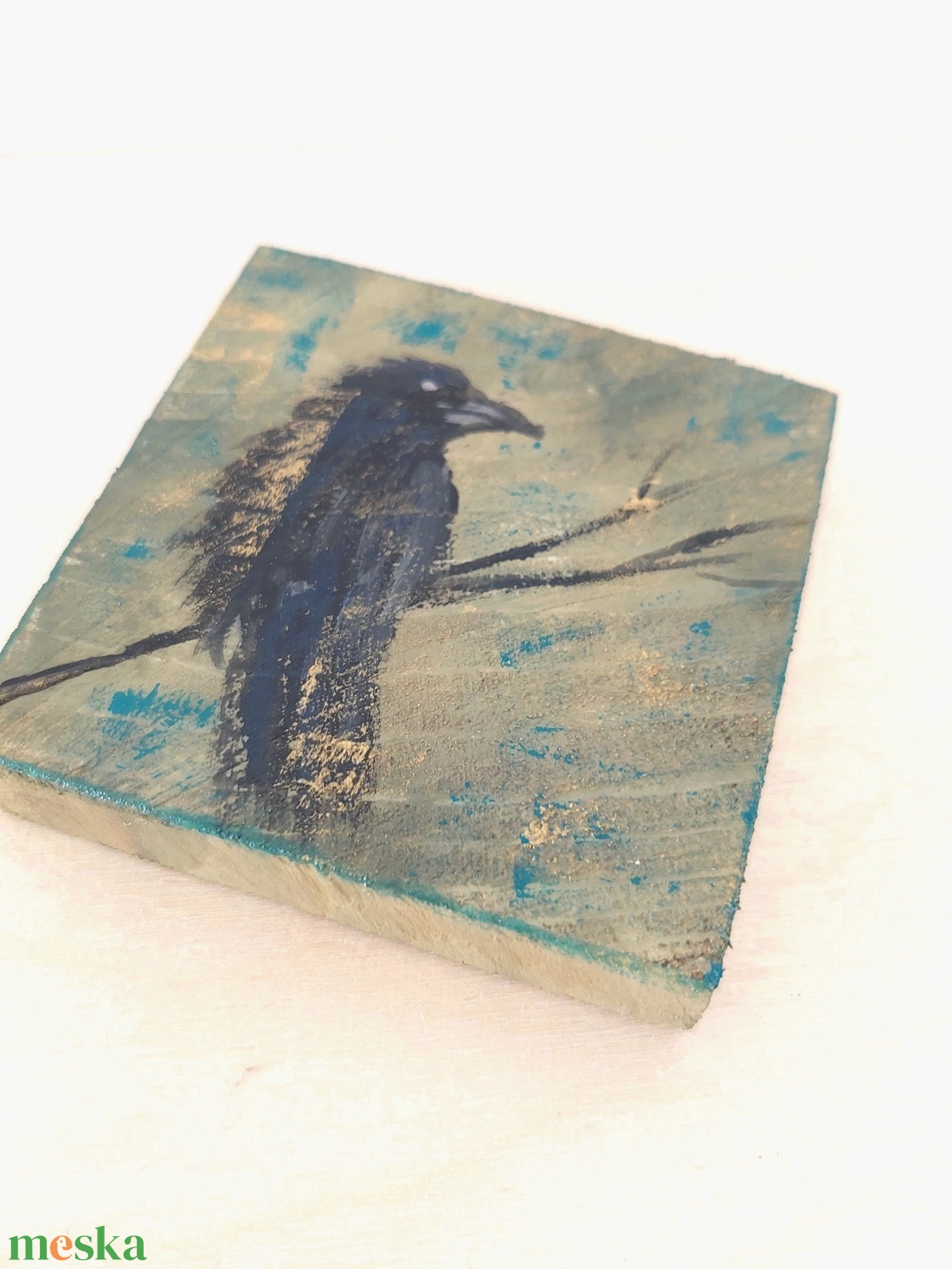 Holló-mini fali kép - otthon & életmód - dekoráció - fali és függő dekoráció - falra akasztható dekor - Meska.hu