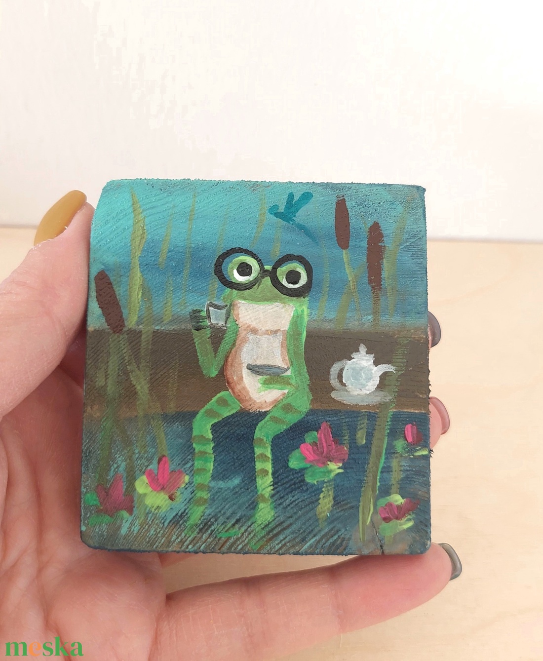 Tea szünet-mini fali kép - otthon & életmód - dekoráció - fali és függő dekoráció - falra akasztható dekor - Meska.hu