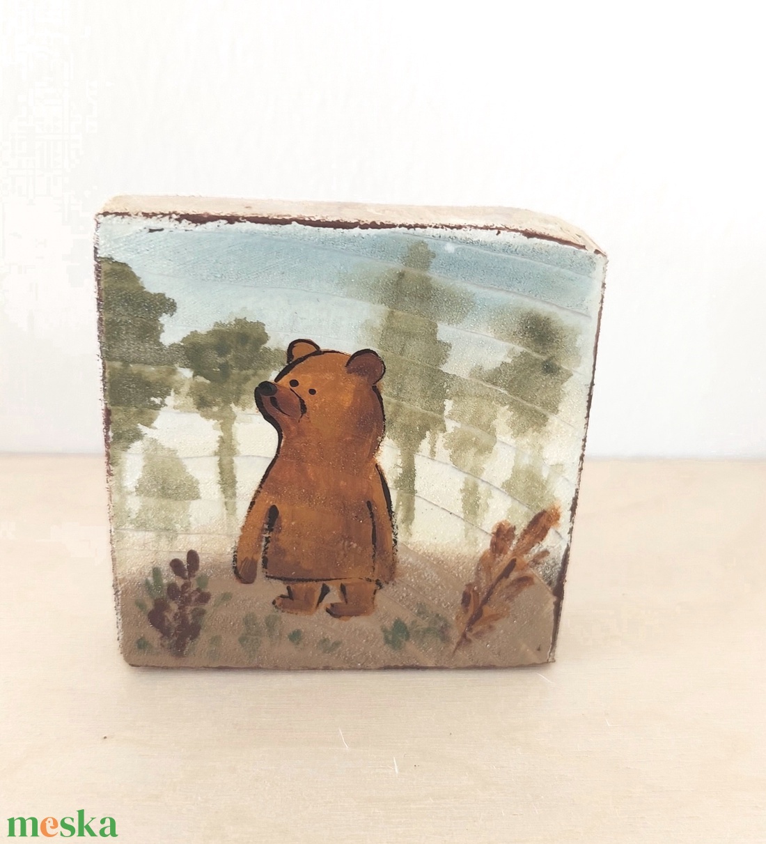Medve séta-mini fali kép - otthon & életmód - dekoráció - fali és függő dekoráció - falra akasztható dekor - Meska.hu