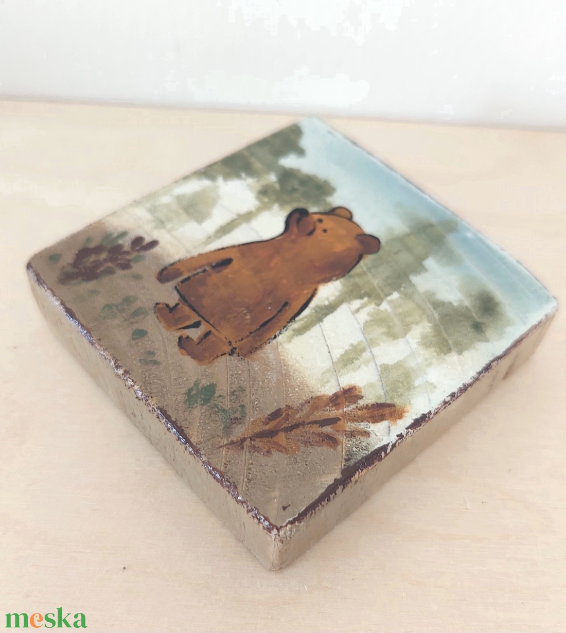 Medve séta-mini fali kép - otthon & életmód - dekoráció - fali és függő dekoráció - falra akasztható dekor - Meska.hu