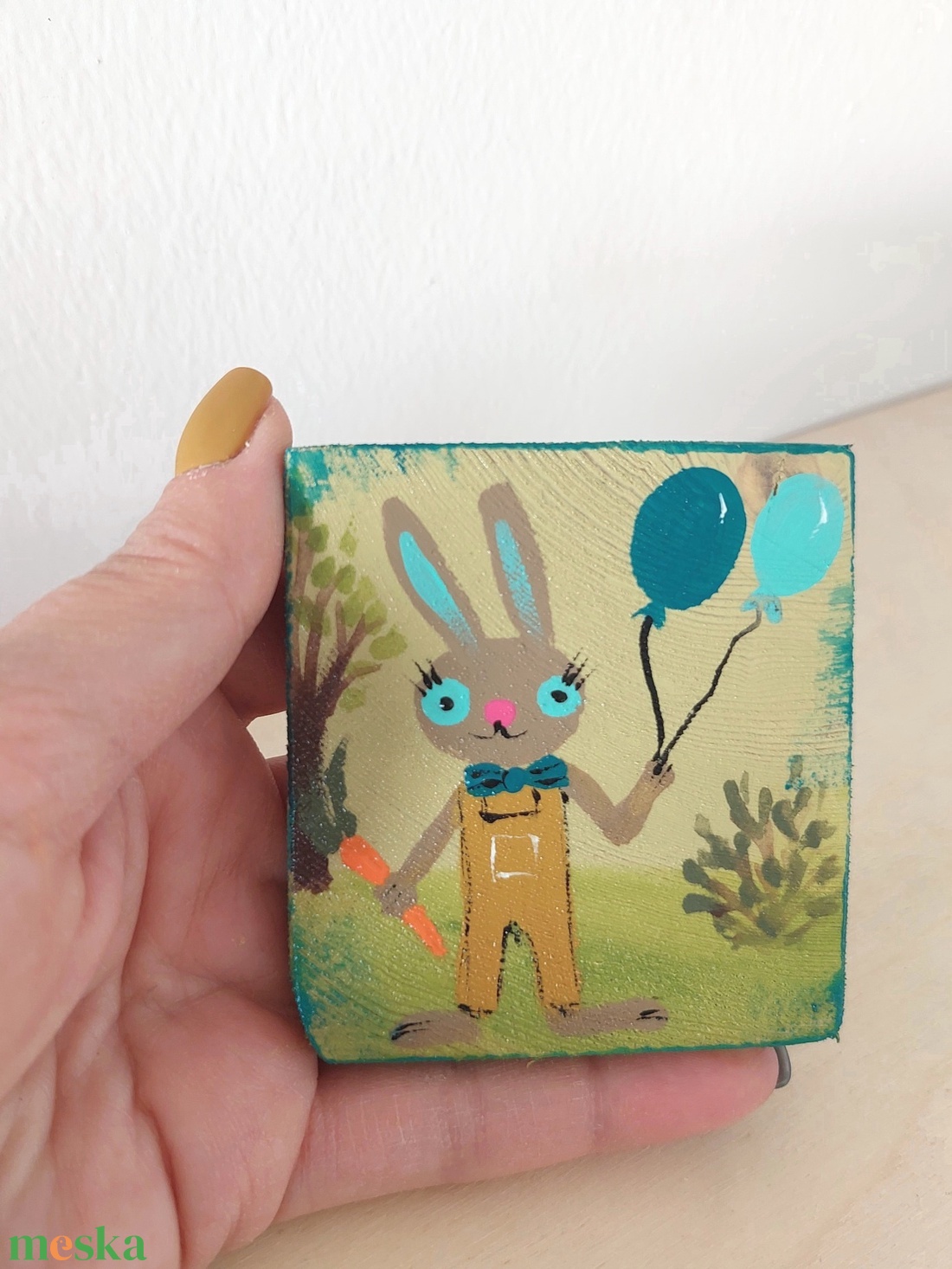 Nyuszi buli-mini fali kép - otthon & életmód - dekoráció - fali és függő dekoráció - falra akasztható dekor - Meska.hu