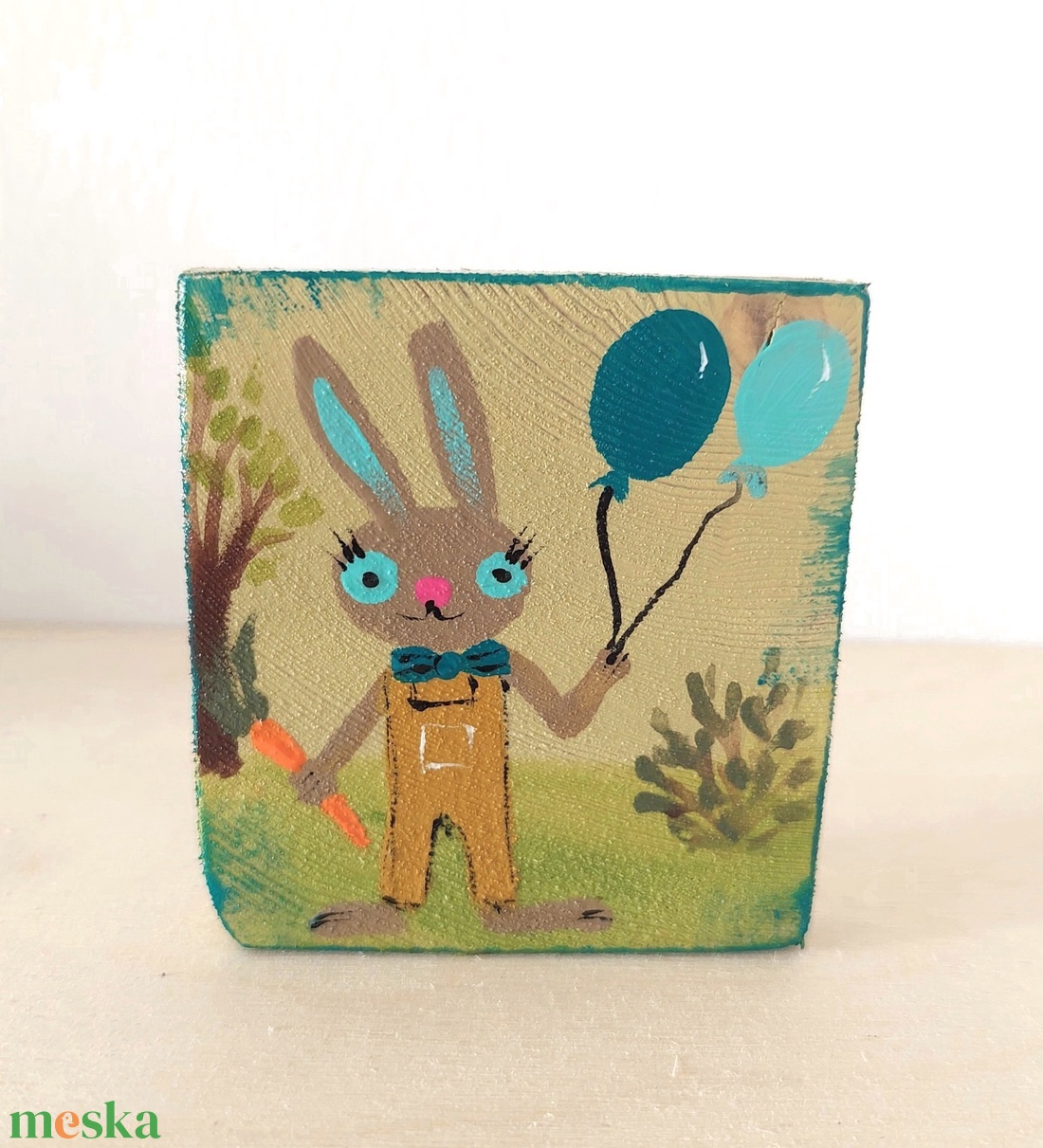 Nyuszi buli-mini fali kép - otthon & életmód - dekoráció - fali és függő dekoráció - falra akasztható dekor - Meska.hu