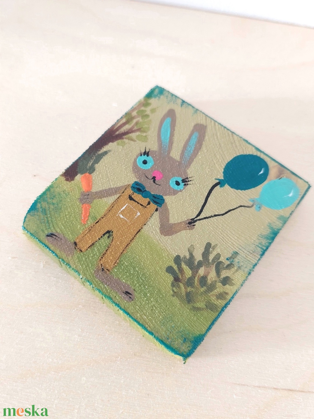 Nyuszi buli-mini fali kép - otthon & életmód - dekoráció - fali és függő dekoráció - falra akasztható dekor - Meska.hu