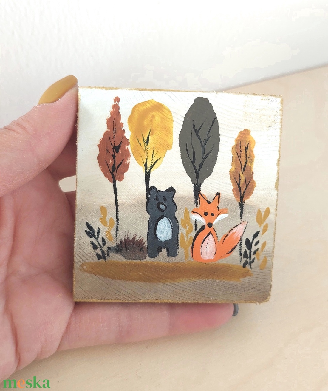 Erdei barátok II.-mini fali kép - otthon & életmód - dekoráció - fali és függő dekoráció - falra akasztható dekor - Meska.hu