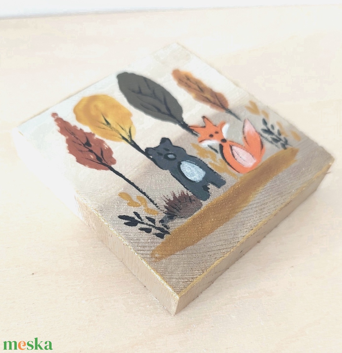 Erdei barátok II.-mini fali kép - otthon & életmód - dekoráció - fali és függő dekoráció - falra akasztható dekor - Meska.hu