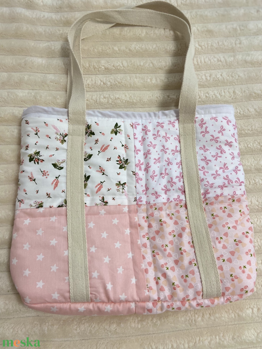  shopper táska, saját, vagy gyerek ruhából, patchwork  - táska & tok - bevásárlás & shopper táska - shopper, textiltáska, szatyor - Meska.hu