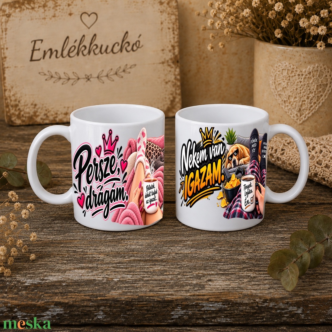 Vicces páros bögre szett � Nekem van igazam / Persze, drágám - otthon & életmód - konyhafelszerelés, tálalás - tálalás - bögre & csésze - Meska.hu