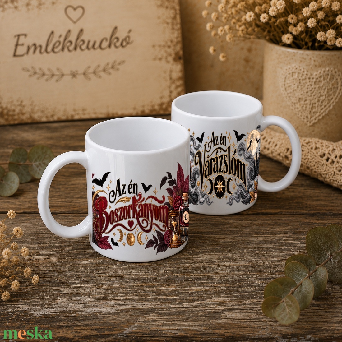 Páros Halloween bögre szett � Boszorkány / Varázsló - otthon & életmód - konyhafelszerelés, tálalás - tálalás - bögre & csésze - Meska.hu
