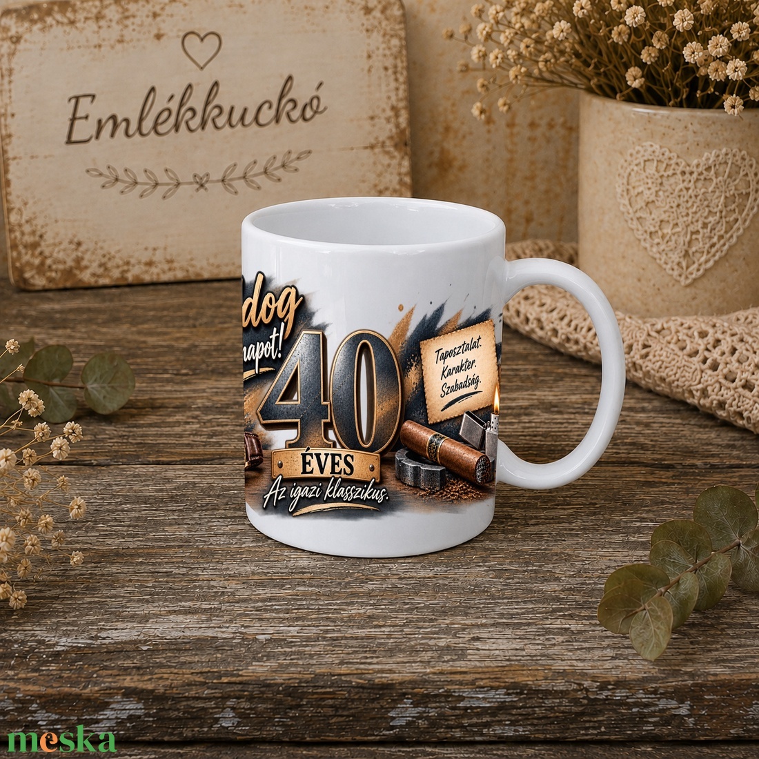 40. születésnapi bögre férfiaknak � 40 éves lettem - otthon & életmód - konyhafelszerelés, tálalás - tálalás - bögre & csésze - Meska.hu