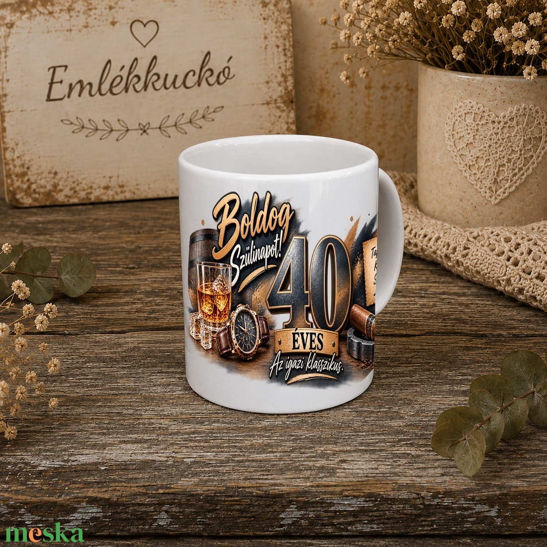 40. születésnapi bögre férfiaknak � 40 éves lettem - otthon & életmód - konyhafelszerelés, tálalás - tálalás - bögre & csésze - Meska.hu