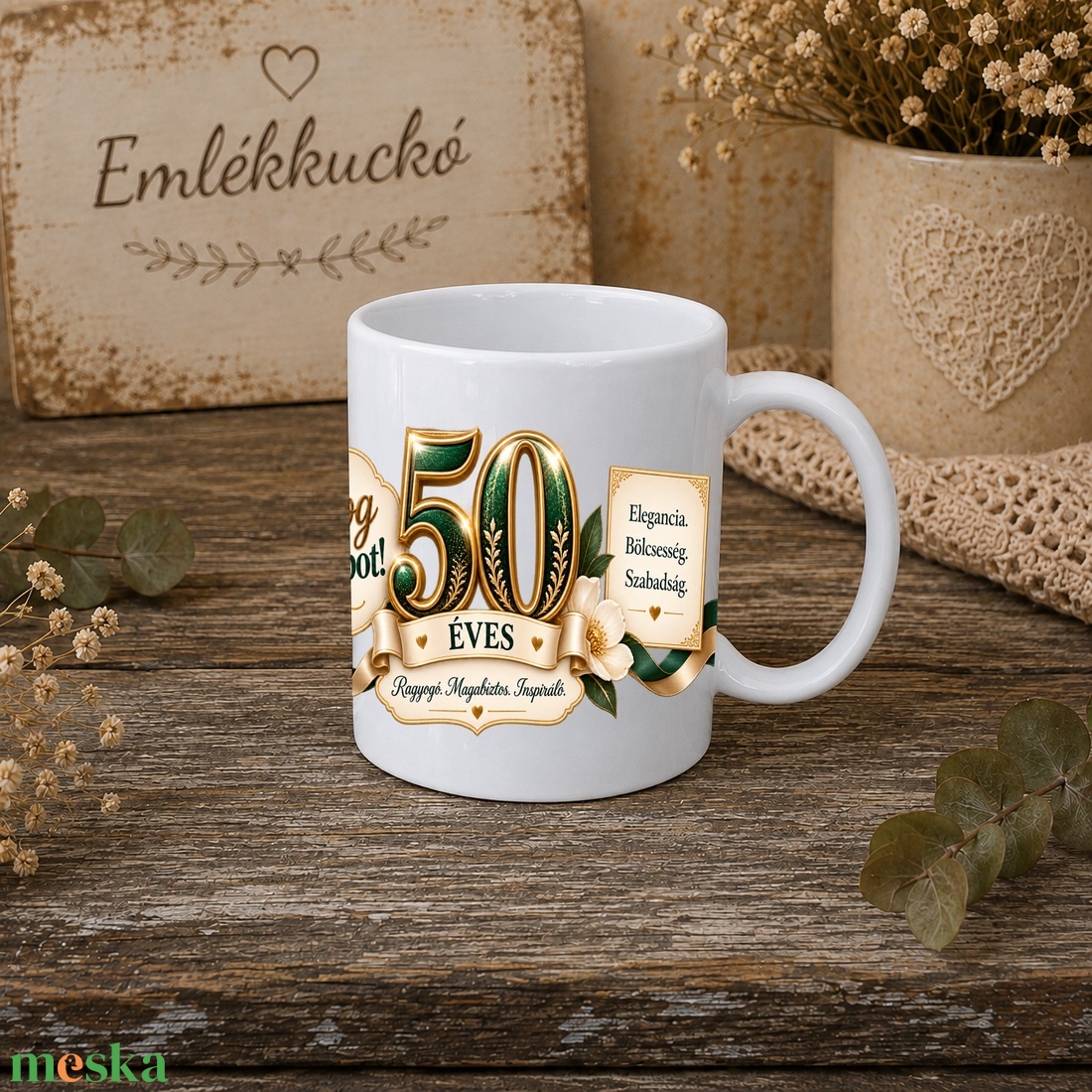 50. születésnapi bögre nőknek � 50 éves lettem - otthon & életmód - konyhafelszerelés, tálalás - tálalás - bögre & csésze - Meska.hu