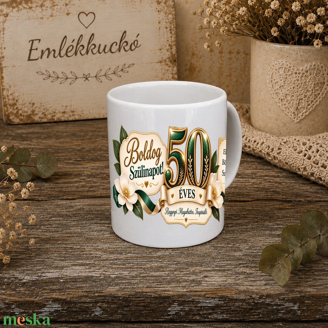 50. születésnapi bögre nőknek � 50 éves lettem - otthon & életmód - konyhafelszerelés, tálalás - tálalás - bögre & csésze - Meska.hu