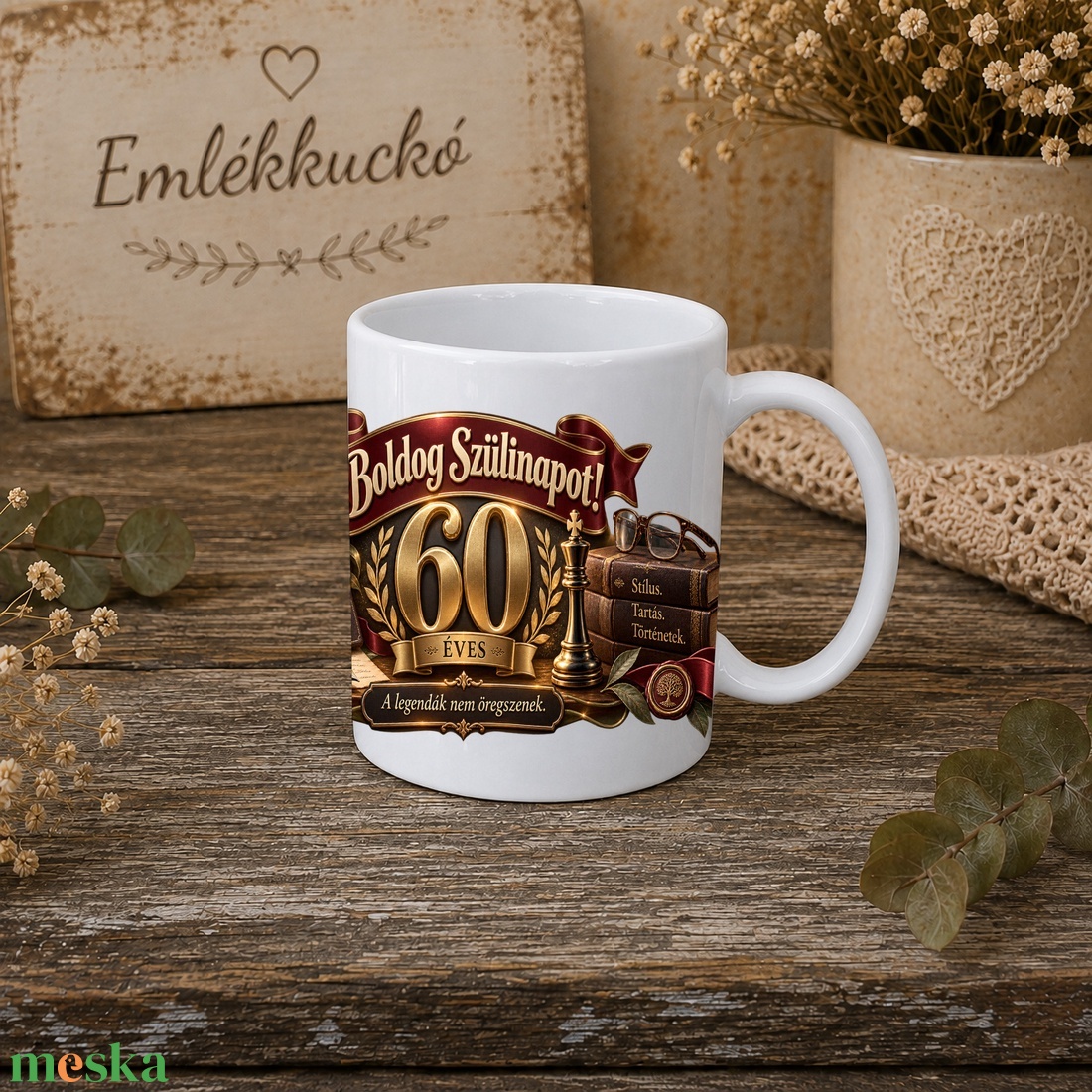 60. születésnapi bögre férfiaknak � 60 éves lettem - otthon & életmód - konyhafelszerelés, tálalás - tálalás - bögre & csésze - Meska.hu