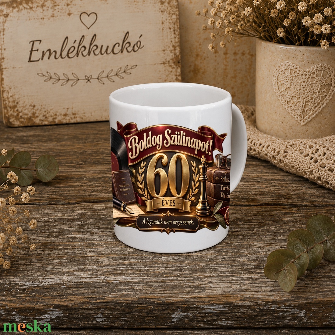 60. születésnapi bögre férfiaknak � 60 éves lettem - otthon & életmód - konyhafelszerelés, tálalás - tálalás - bögre & csésze - Meska.hu