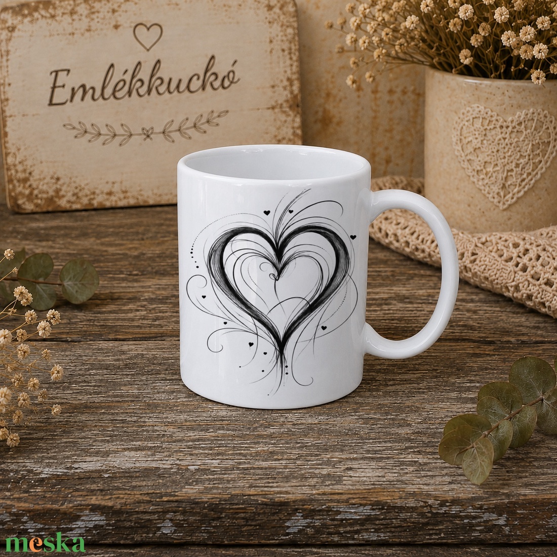 Örök Szív � személyre szabható fényképes bögre, romantikus ajándék szeretteidnek - otthon & életmód - konyhafelszerelés, tálalás - tálalás - bögre & csésze - Meska.hu