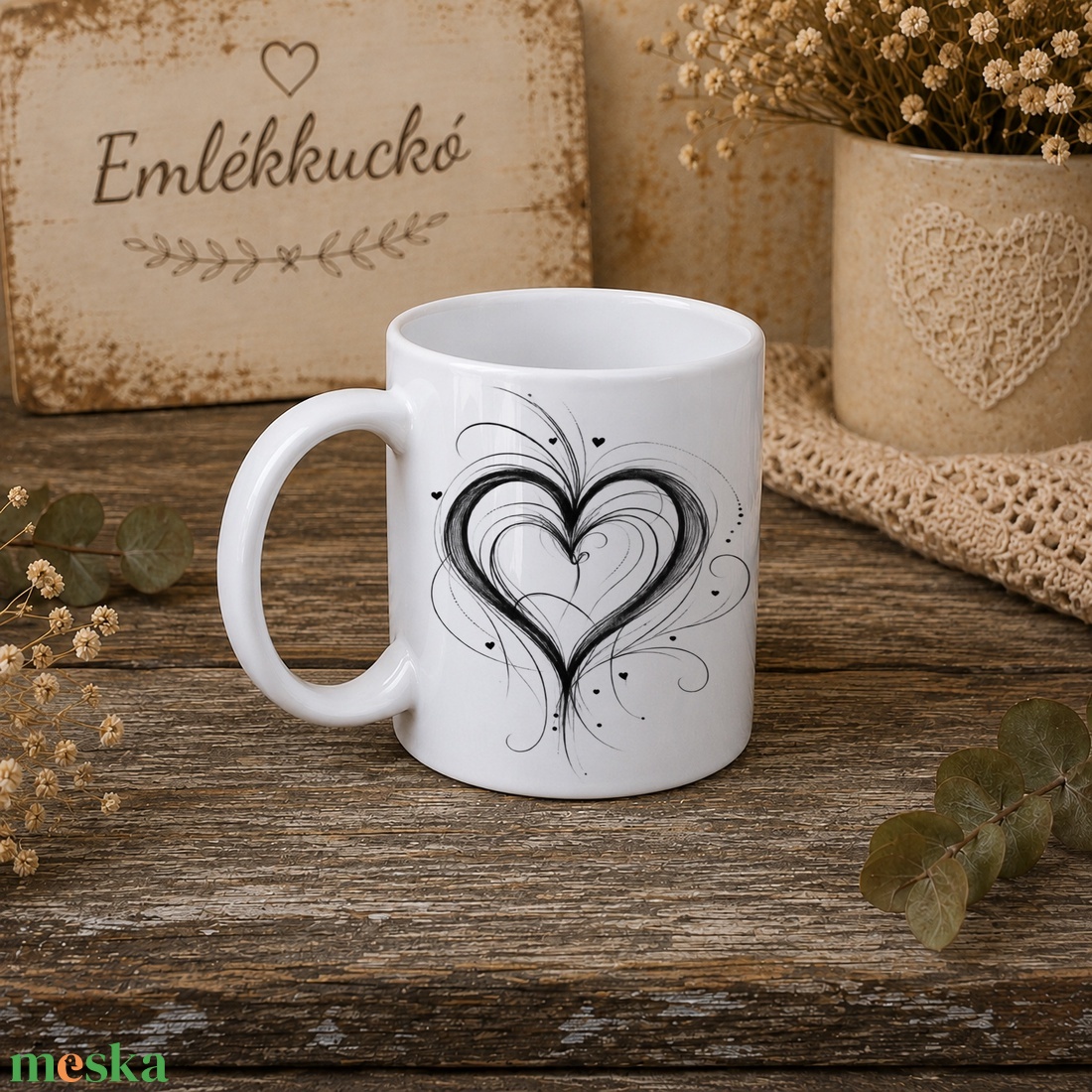 Örök Szív � személyre szabható fényképes bögre, romantikus ajándék szeretteidnek - otthon & életmód - konyhafelszerelés, tálalás - tálalás - bögre & csésze - Meska.hu