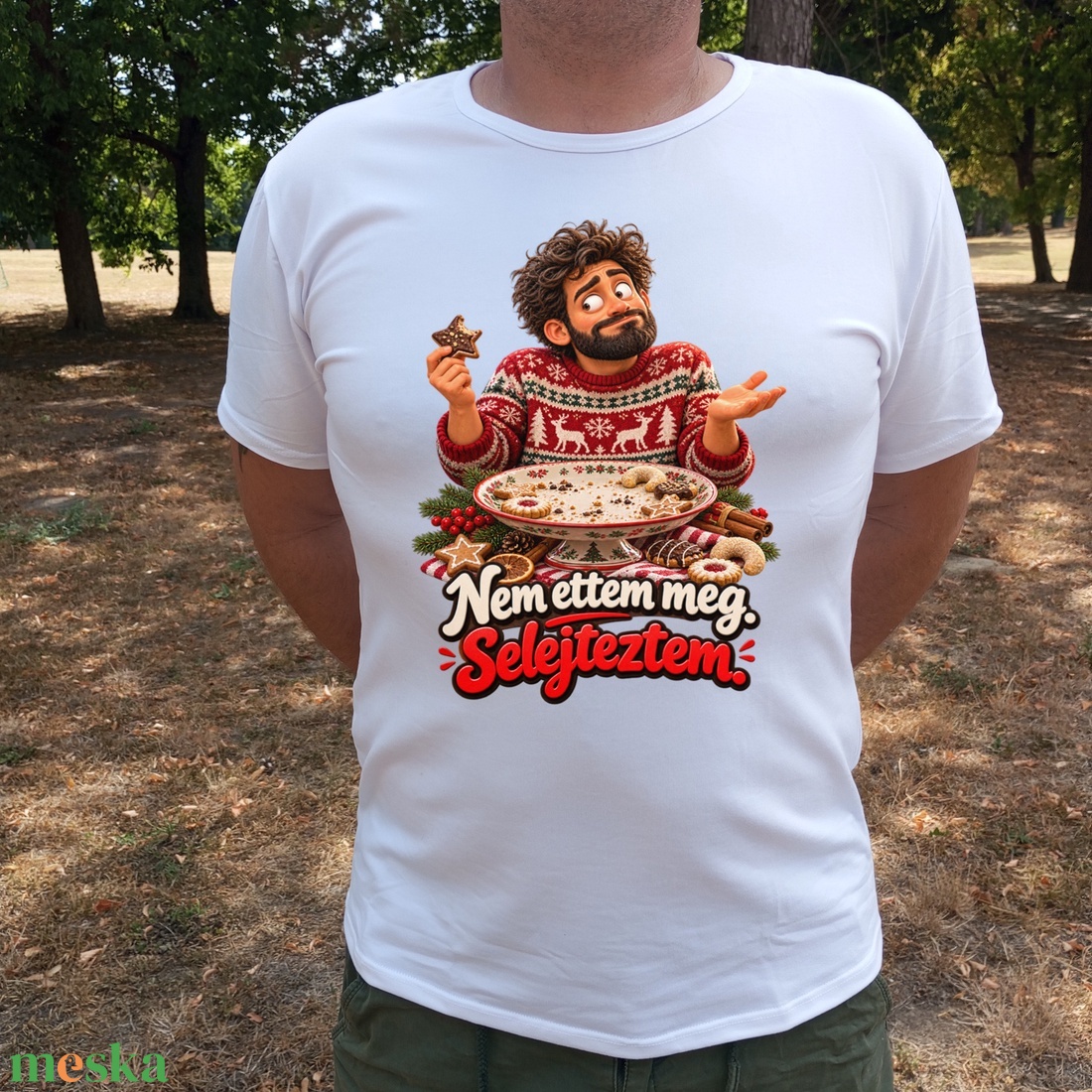 Nem ettem meg. Selejteztem � vicces férfi karácsonyi póló, humoros ajándék - ruha & divat - férfi ruha - póló - Meska.hu