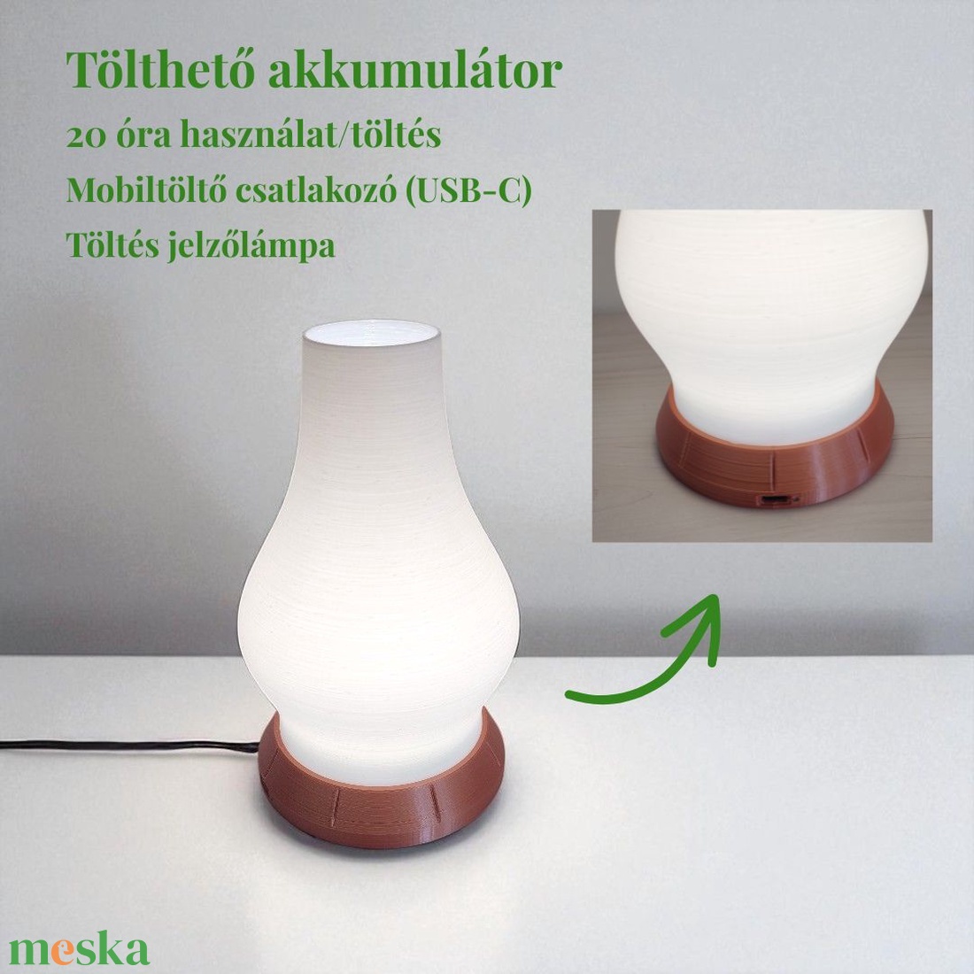 Lumina - Hordozható asztali hangulatlámpa - otthon & életmód - lámpa - hangulatlámpa - Meska.hu