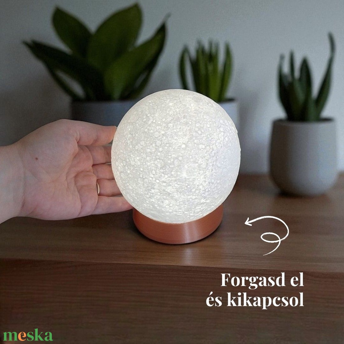 Moon - Hordozható asztali hangulatlámpa - otthon & életmód - lámpa - hangulatlámpa - Meska.hu