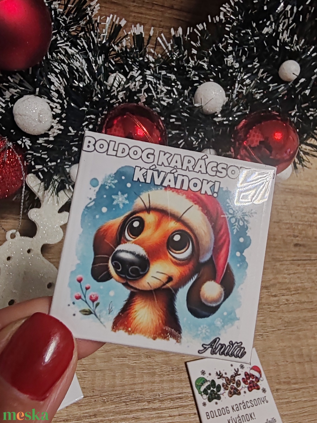 Karácsonyi ügyfélajándék - egyedi fotómágnes (az ár 10db-ra vonatkozik) - karácsony - karácsonyi ajándékozás - karácsonyi képeslap, üdvözlőlap, ajándékkísérő - Meska.hu