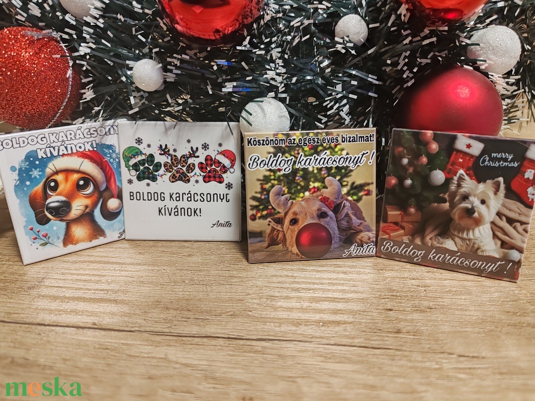Karácsonyi ügyfélajándék - egyedi fotómágnes (az ár 10db-ra vonatkozik) - karácsony - karácsonyi ajándékozás - karácsonyi képeslap, üdvözlőlap, ajándékkísérő - Meska.hu