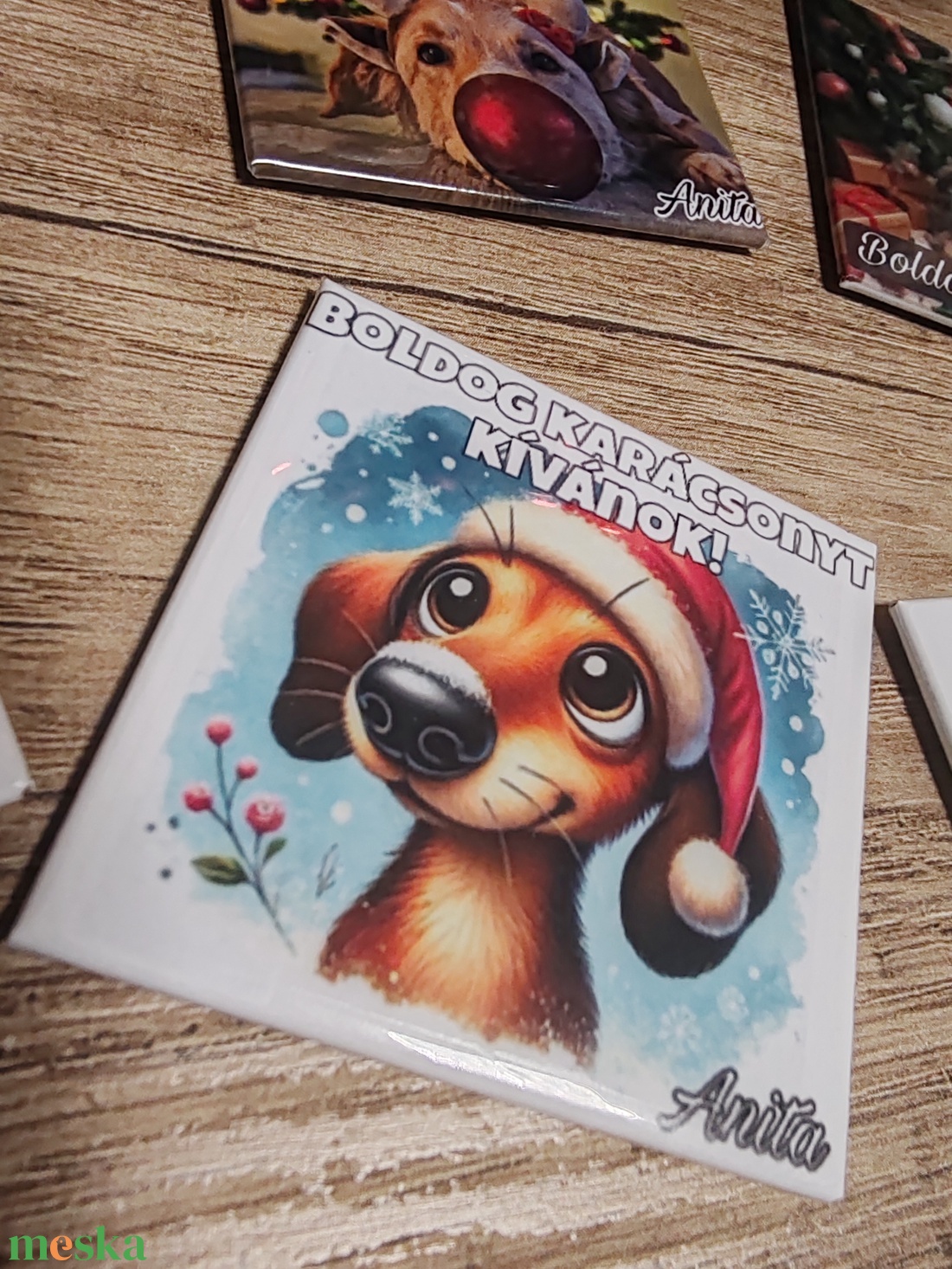 Karácsonyi ügyfélajándék - egyedi fotómágnes (az ár 10db-ra vonatkozik) - karácsony - karácsonyi ajándékozás - karácsonyi képeslap, üdvözlőlap, ajándékkísérő - Meska.hu