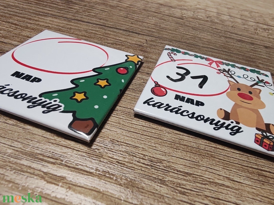 Mennyi nap még karácsonyig ? visszaszámláló mágnes - otthon & életmód - konyhafelszerelés, tálalás - konyhai dekoráció - hűtőmágnes - Meska.hu