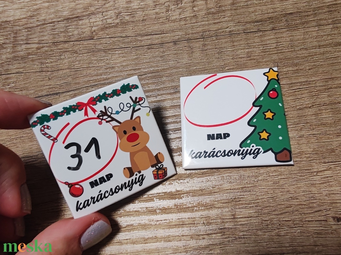 Mennyi nap még karácsonyig ? visszaszámláló mágnes - otthon & életmód - konyhafelszerelés, tálalás - konyhai dekoráció - hűtőmágnes - Meska.hu
