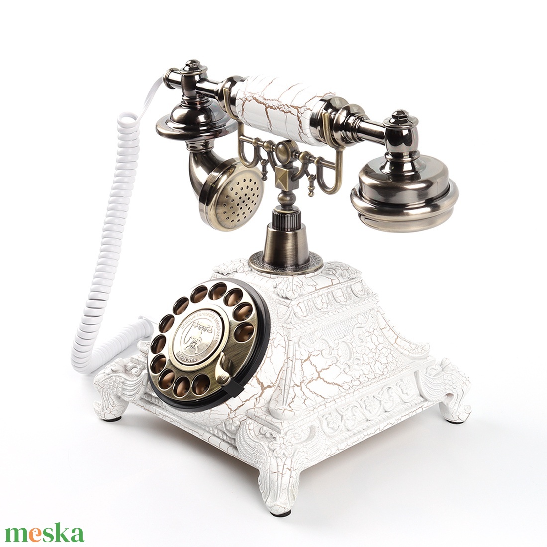 Vintage Fehér Telefonos Vendégkönyv bérlés - esküvő - emlék & ajándék - vendégkönyv - Meska.hu