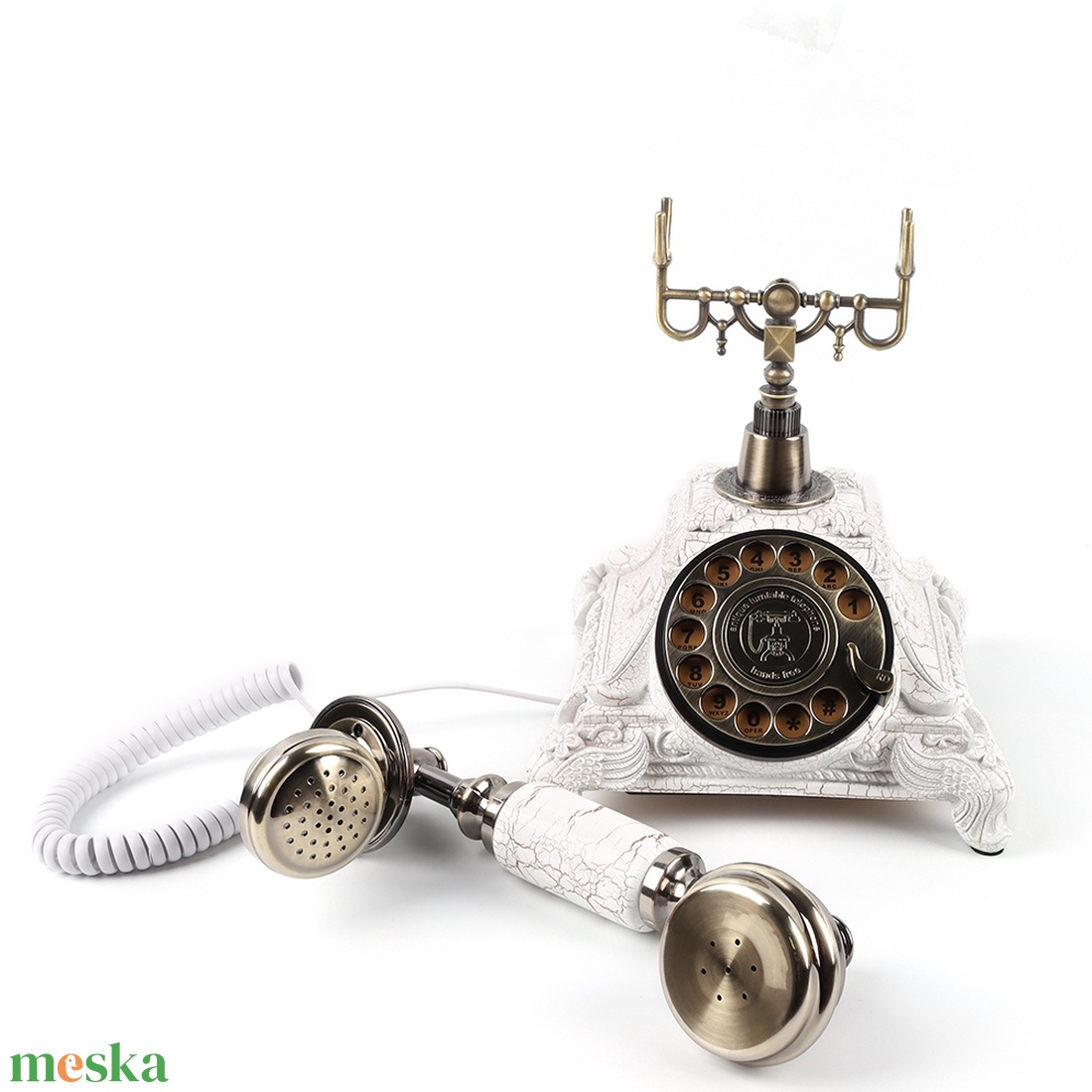 Vintage Fehér Telefonos Vendégkönyv bérlés - esküvő - emlék & ajándék - vendégkönyv - Meska.hu