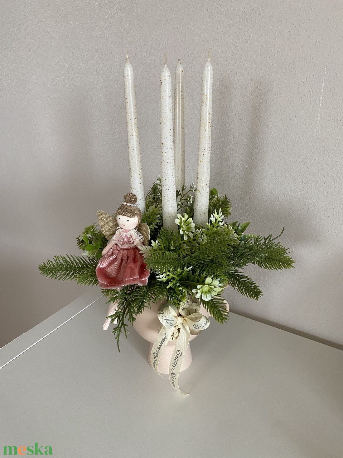 Adventi asztaldísz koszorú 01 - karácsony - adventi díszek - adventi koszorú - Meska.hu