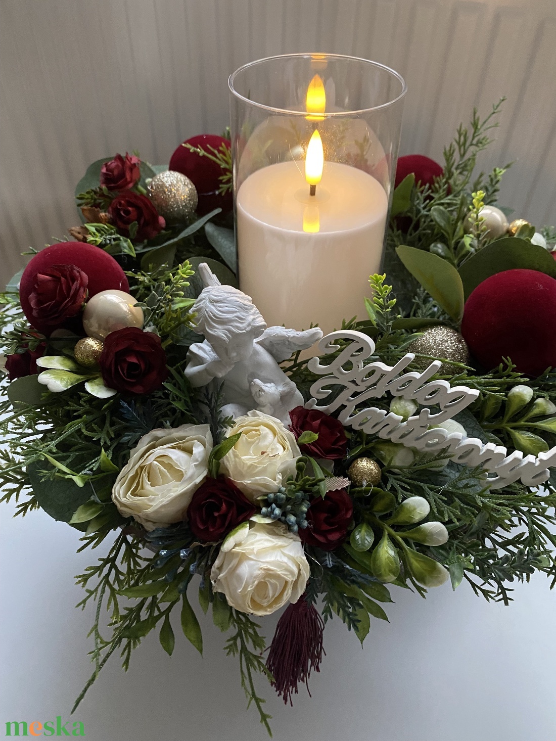 Karácsonyi asztalközép  01 - karácsony - karácsonyi lakásdekoráció - ünnepi asztaldekoráció - Meska.hu