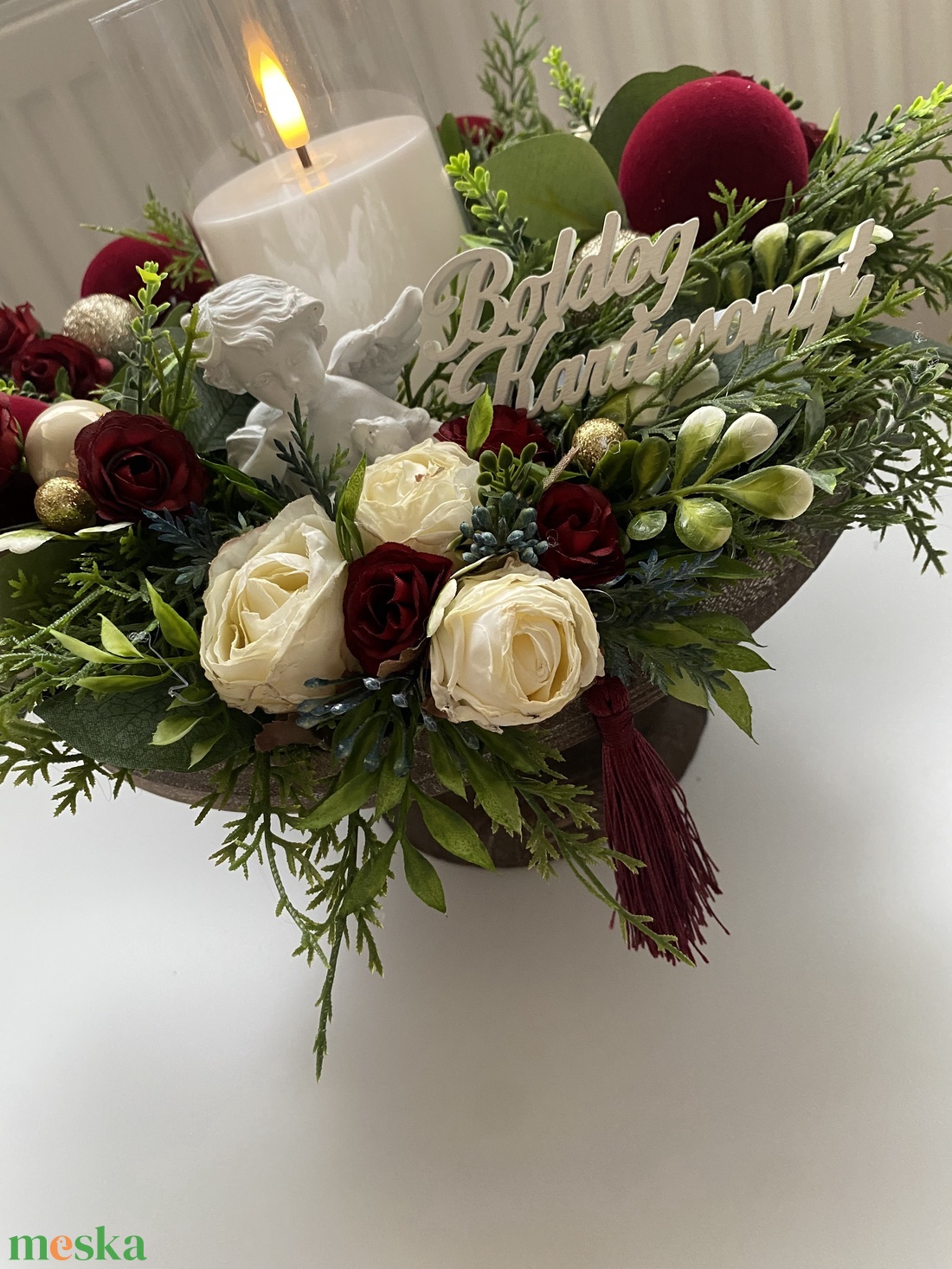 Karácsonyi asztalközép  01 - karácsony - karácsonyi lakásdekoráció - ünnepi asztaldekoráció - Meska.hu