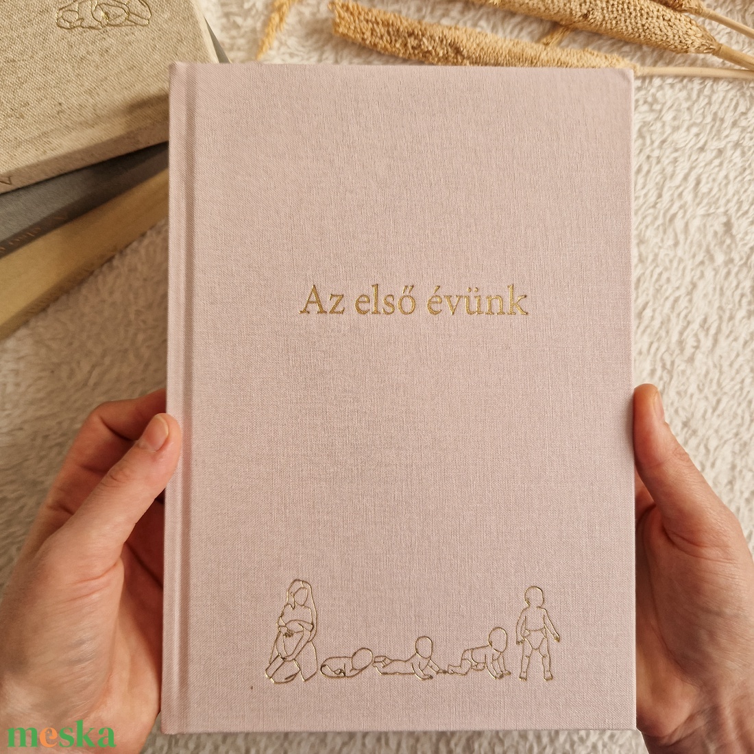 Babanapló: egyedi vászonborítású baba-mama napló - otthon & életmód - papír, írószer - babanapló - Meska.hu