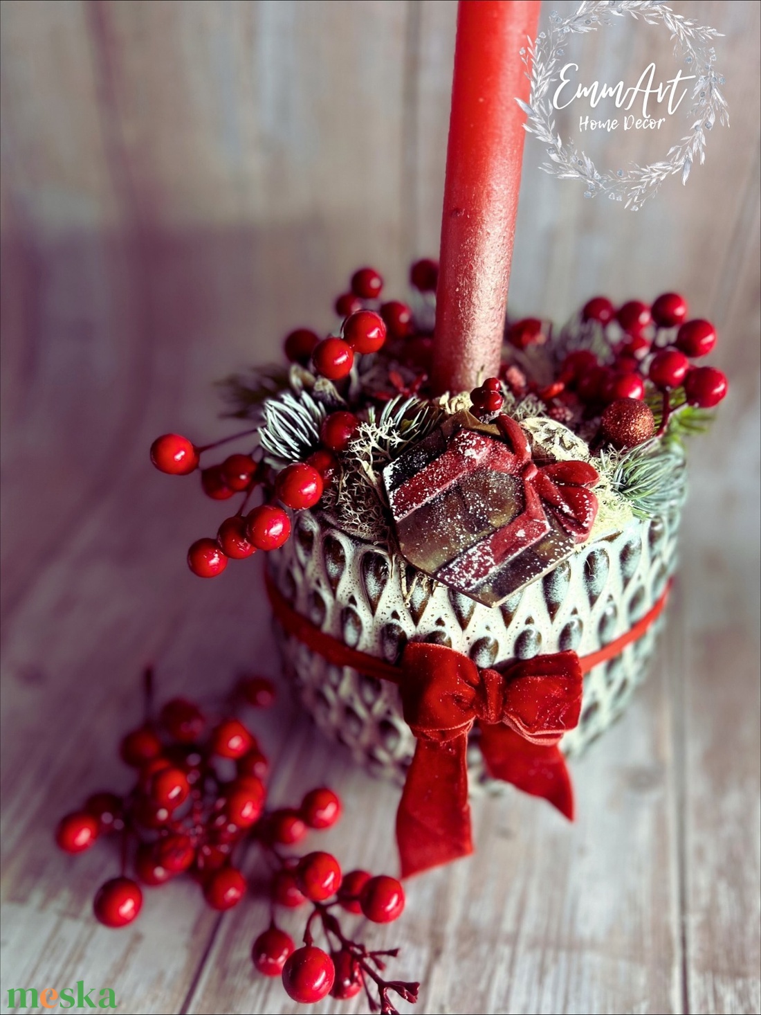 Piros imádók asztaldísze - karácsony - adventi díszek - adventi asztaldísz - Meska.hu