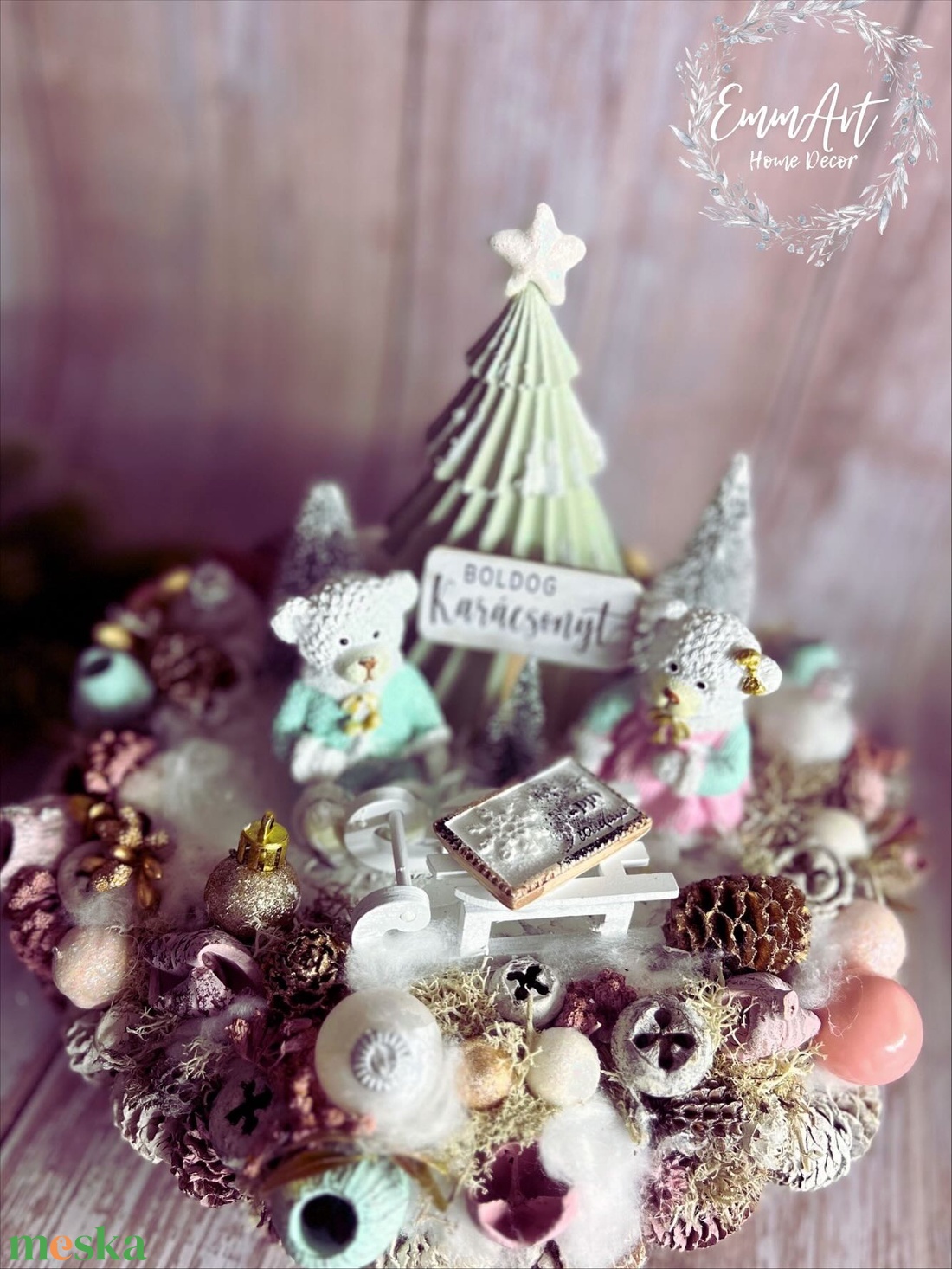 Macis asztaldísz - karácsony - adventi díszek - adventi asztaldísz - Meska.hu