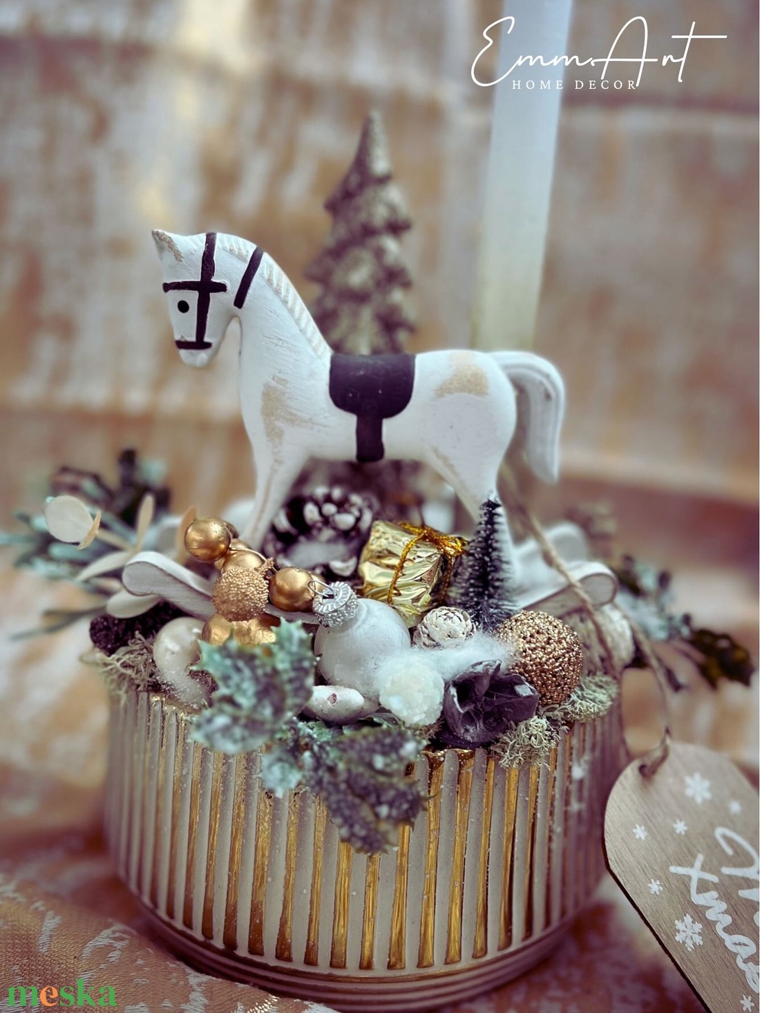 Hintalovas asztaldísz - karácsony - adventi díszek - adventi asztaldísz - Meska.hu