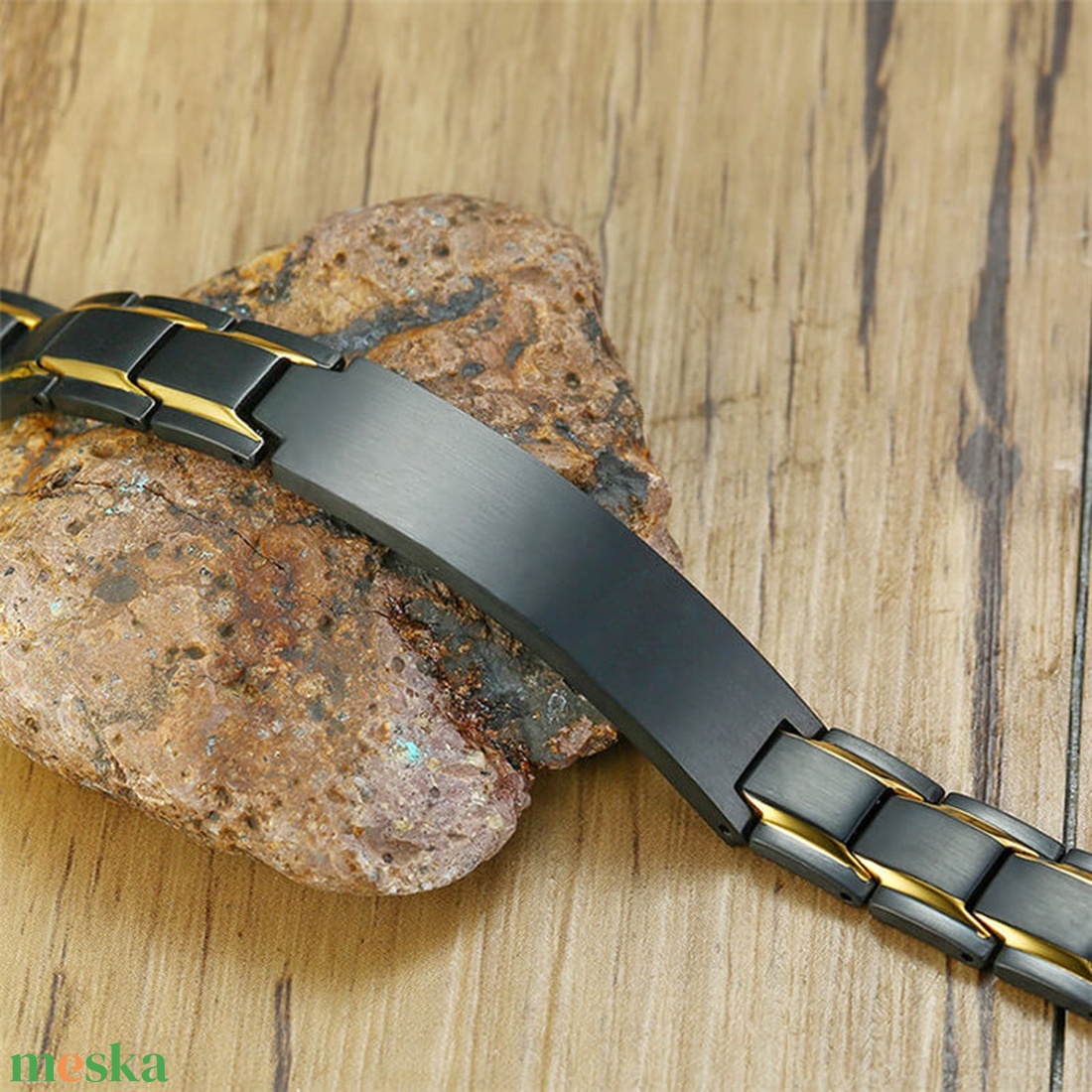 Gravírozható Elegáns Férfi fém karkötő Barna/Arany - ékszer - karkötő - charm karkötő - Meska.hu Gravírozható Elegáns Férfi fém karkötő Barna/Arany - ékszer - karkötő - charm karkötő - Meska.hu