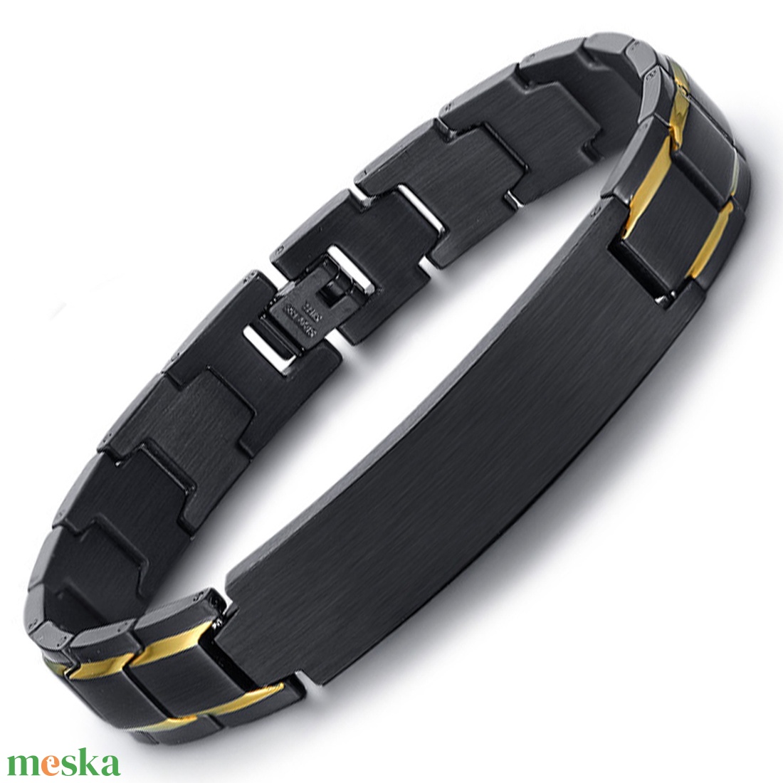 Gravírozható Elegáns Férfi fém karkötő Barna/Arany - ékszer - karkötő - charm karkötő - Meska.hu Gravírozható Elegáns Férfi fém karkötő Barna/Arany - ékszer - karkötő - charm karkötő - Meska.hu