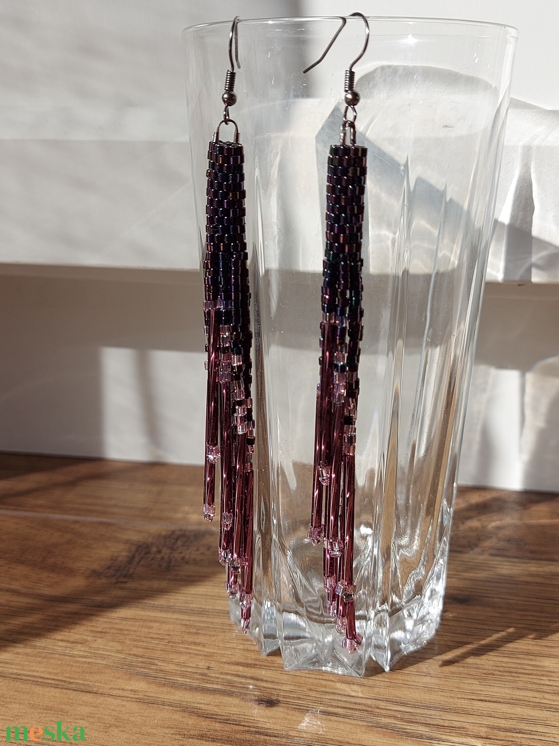 Hosszú-hosszú lila fülbevaló - ékszer - fülbevaló - lógó fülbevaló - Meska.hu Hosszú-hosszú lila fülbevaló - ékszer - fülbevaló - lógó fülbevaló - Meska.hu